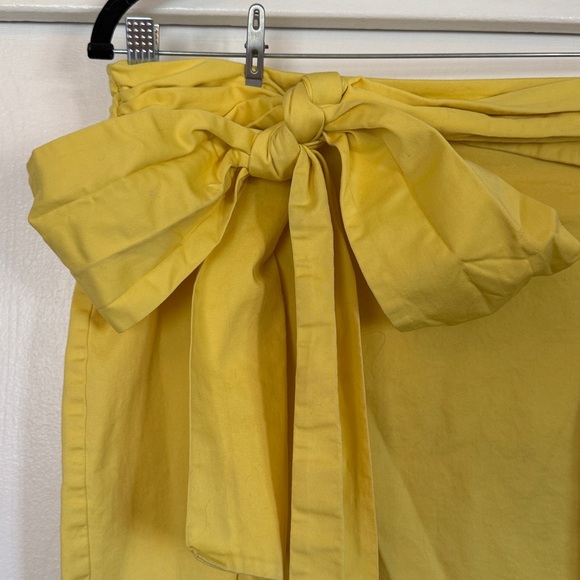 🌼 New York & Company pinup retro Mad Men yellow pencil skirt w/ bow large - Picture 2 of 9
